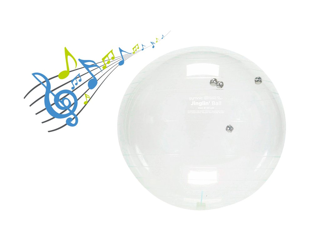 gymnic-jinglin-ball-balle-sonore-transparente-clochettes image 1