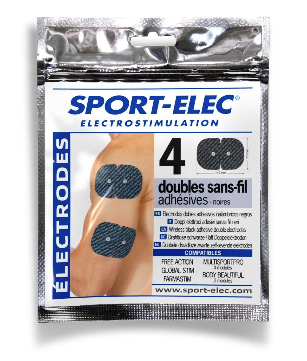 sport-elec-easf-lot-de-4-lectrodes-doubles-sans-fil-110x71mm-noires image 1
