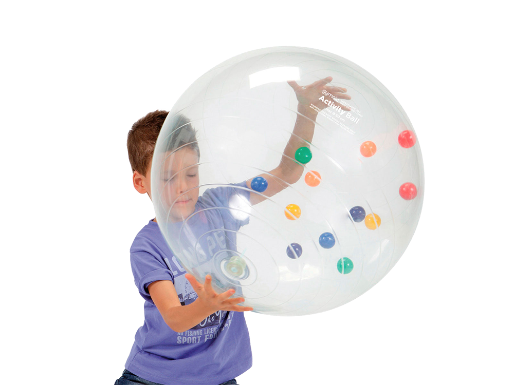 gymnic-activity-ball-ballon-transparent-billes-perception-espace image 1
